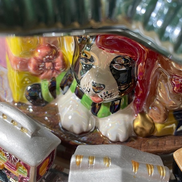 Christopher Radko Holiday Musical Motion Ceramic Christmas Tree w Train Video - Picture 7 of 13